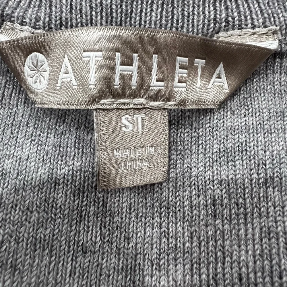 Athleta River Rib Sweater Tank Dress Merino Wool Blend Women’s S Tall Gray - Picture 8 of 13